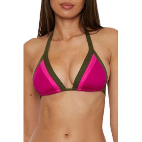 Trina Turk Women's Monaco Colorblock Triangle Bikini Top, Adjustable, Tie Back, Swimwear Separates