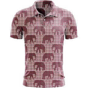 Elephant Print Golf Polo for Alabama College Fans (SM-5XL) (Performance Golf Polo, Large)