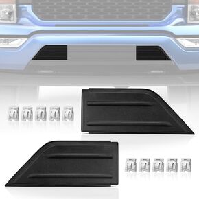 2pcs F150 Front Pumper Formper Cover Cover Cover Caper المتوافقة مع Ford F-150 2021 2022 2023 ، استبدل# ML3Z-17E810-AA ML3Z-17E811-A بالجانب الأيسر واليمين (الأسود غير اللامع)