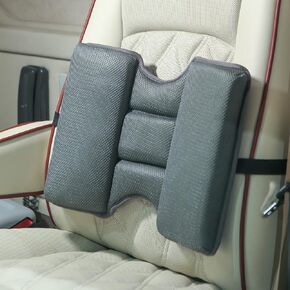 Lumbar Support Pillow for Car, Ergonomic Design with 5 Sections Ideal for Long Driving, Breathable 3D Mesh Cover and Elastic Strap