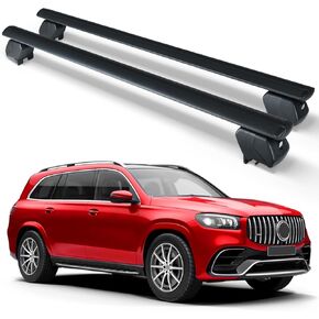 Heavy Duty 300 LBS Roof Rack Cross Bars Compatible with 2014-2025 Mercedes Benz GLS with Side Rails, Adjustable & Lockable Crossbars Cargo Carrier Rooftop Top Luggage SUV