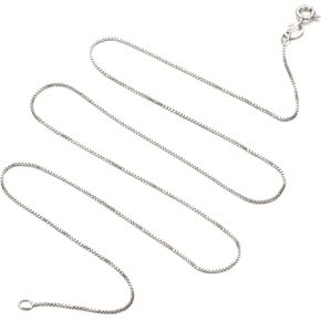 Matoa Solid 925 Sterling Silver Chain 1mm Italian Box Chain Necklace for Women, Thin & Strong Necklace Chain 16/18/20/22/24 Inch