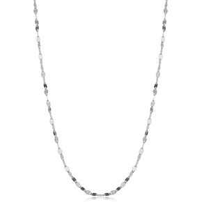 Kooljewelry 14k White Gold 1.9 mm Mirror Flat Link Chain Necklace