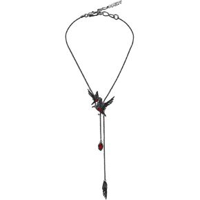 Glamorous Black Crow pendant necklace with Gothic vibe long necklace ladies fashion accessory M3357
