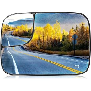 Driver Left Side Heated Convex Mirror Glass for DODGE RAM 1500 2005 2006 2007 2008, 2500 3500 2005-2009 w/Trailer Tow Package Replacement for 5161011AA 5191035AA CH1324121