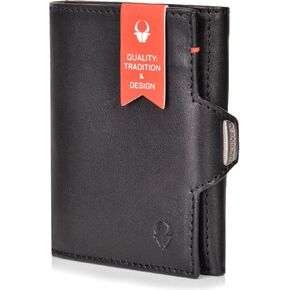 DONBOLSO Wallet NextGen I Modern Slim Wallet without Coin Pocket I Trifold Purse with RFID Protection I Up to 11 Cards I Genuine Leather Credit Card Holder for Men and Women I Vintage Brown