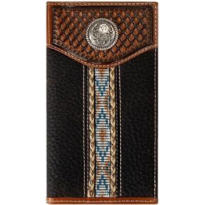 ARIAT Western Wallet Mens Rodeo Southwest Woven Brown Rowdy A35540282