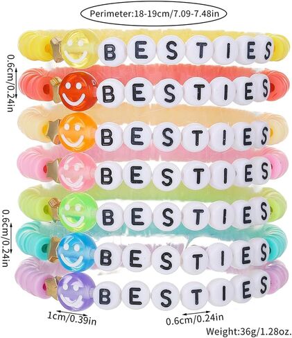 Preppy Jewelry Bracelets for Women Handmade Friendship Bracelets Clay Bead Colorful Surfer Heishi Bracelet Set Stackable Boho Y2K Summer Beach Elastic Layering Bracelets in Saudi Arabia