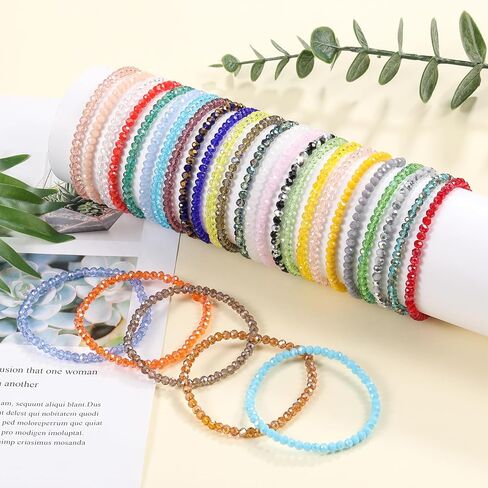 Ornaland 30 pcs أساور متصفح أساور متماسك من الأساور ذات الخرز الزجاجي الملون أساور Boho قابلة للتكديس أساور الصداقة على الشاطئ المجوهرات للنساء للنساء in Kuwait