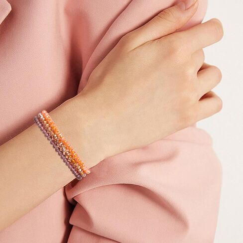 Ornaland 30 Pcs Beaded Bracelets Surfer Stretch Bracelets Set Colorful Glass Beads Bracelets Stackable Boho Bracelets Beach Friendship Bracelets Wrist Jewelry for Women in Kuwait