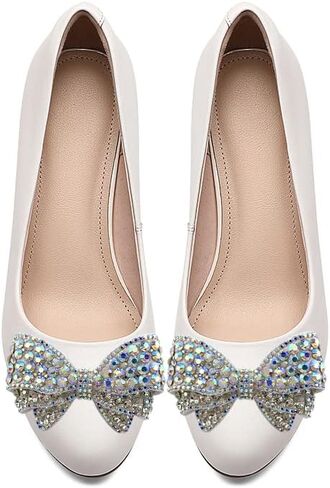 Ruihfas 2 PCS No Clip Rhinestone Crystal Bow Shoe Flower Decoration Accessories for Wedding Bridal Shoes Dress Bags Hats in Saudi Arabia