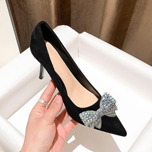 Ruihfas 2 PCS No Clip Rhinestone Crystal Bow Shoe Flower Decoration Accessories for Wedding Bridal Shoes Dress Bags Hats in Saudi Arabia