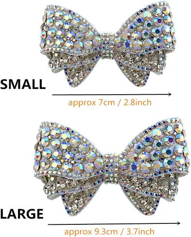Ruihfas 2 PCS No Clip Rhinestone Crystal Bow Shoe Flower Decoration Accessories for Wedding Bridal Shoes Dress Bags Hats in Saudi Arabia