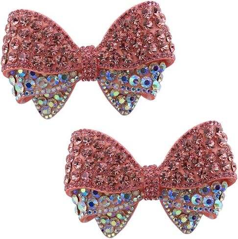 Ruihfas 2 PCS No Clip Rhinestone Crystal Bow Shoe Flower Decoration Accessories for Wedding Bridal Shoes Dress Bags Hats in Saudi Arabia