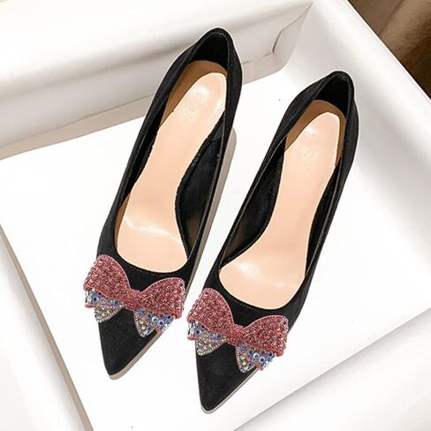Ruihfas 2 PCS No Clip Rhinestone Crystal Bow Shoe Flower Decoration Accessories for Wedding Bridal Shoes Dress Bags Hats in Saudi Arabia