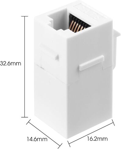 CAT6 RJ45 Keystone Coupler 25-Pack, Female to Female Ethernet Cable Extender, Cat 6 Inline Keystone Jacks for Wall Plate & Patch Panel, Black in Saudi Arabia
