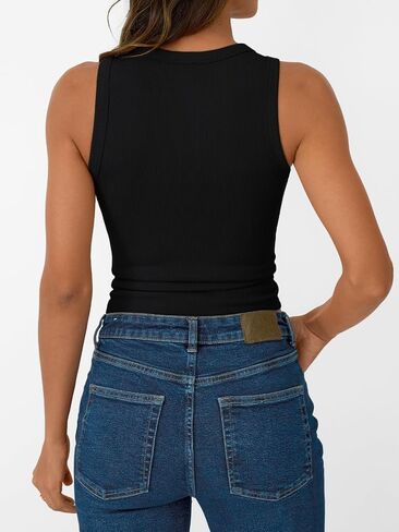 SUNBS Womens 3 Pack Tank Tops Summer 2025 Sleeveless Racerback Ribbed Workout High Neck Basic Trendy Fashion Clothes in Kuwait