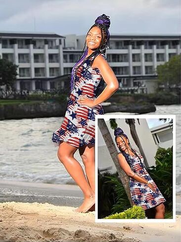 Women Casual Sleeveless Sexy Deep V Neck Dress Tank Dress in Saudi Arabia