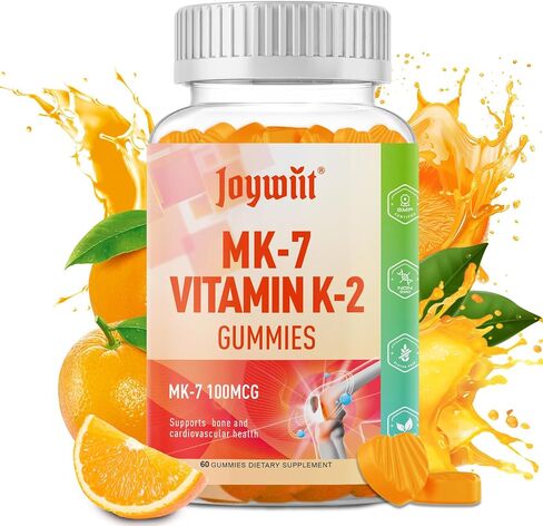 فيتامين K2 MK-7 Gummies 100mcg ، مكملات فيتامين K2 الإضافية لدعم العظام والفد ، نكهة البرتقال الطبيعية القابلة للمضغ ، غير الكائنات المعدلة وراثيًا ، نباتي ، 60 غومين. in Kuwait