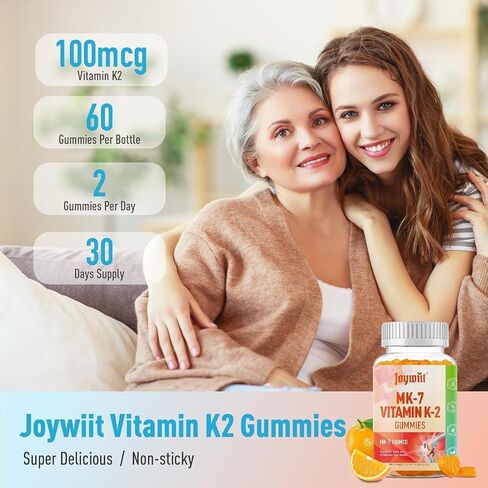 فيتامين K2 MK-7 Gummies 100mcg ، مكملات فيتامين K2 الإضافية لدعم العظام والفد ، نكهة البرتقال الطبيعية القابلة للمضغ ، غير الكائنات المعدلة وراثيًا ، نباتي ، 60 غومين. in Kuwait