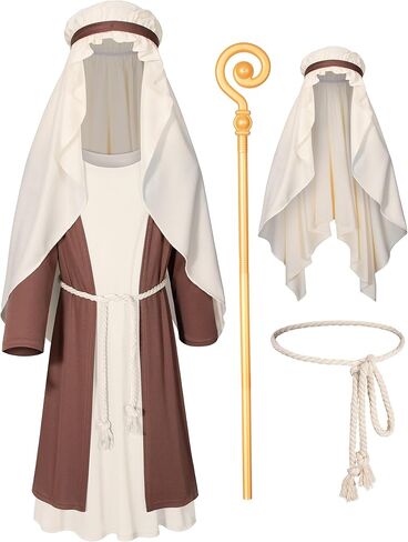 TOKYO REVENGERS Kids Nativity Costume Saint Joseph Costume Shepherd Costume Boys Halloween Cosplay Costume Accessories Set in Saudi Arabia