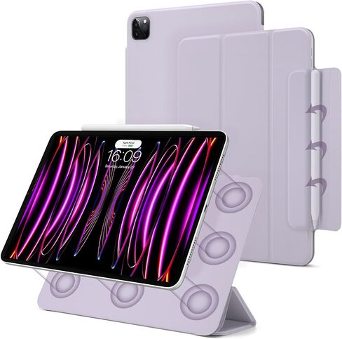 حافظة مغناطيسية لجهاز iPad Pro 11 بوصة الجيل الرابع/الثالث/الثاني (2022/2021/2020)، حافظة ذكية نحيفة، حافظة حامل ثلاثية الطي خفيفة الوزن، النوم/الاستيقاظ التلقائي، دعم الجيل الثاني من شحن قلم Apple (قهوة الشوفان) in Kuwait