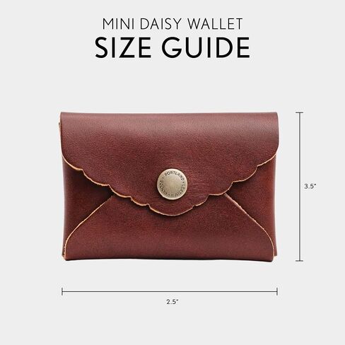 Portland Leather Goods Mini Daisy Wallet for Women – Handmade from the Finest Full-Grain Hides – Features Envelope Design with Snap Closure – Cognac in Saudi Arabia