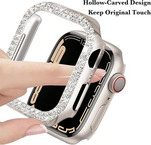 2 Pack Sparkling Diamond Bling Case Without Screen Protector for Apple Watch Series 10 42mm - Starlight(No Glass) in Saudi Arabia