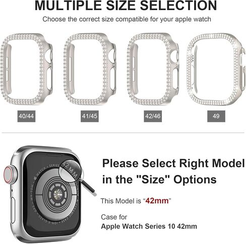 2 Pack Sparkling Diamond Bling Case Without Screen Protector for Apple Watch Series 10 42mm - Starlight(No Glass) in Saudi Arabia