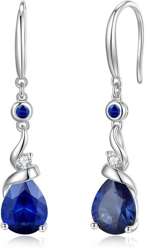 FANCIME Women Drop Earrings 925 Sterling Silver with Pear Gemstone Dangle Birthstone Earring Fine Jewelry Birthday Gifts for Women in Saudi Arabia