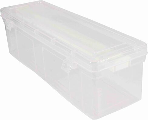 Multipurpose Plastic Storage Box with 4 Adjustable Rods l Storing Box For Bangles, Chuda, Kada, Watches, Scrunchies I (Transparent_Big_4-Rod) in Kuwait