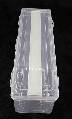 Multipurpose Plastic Storage Box with 4 Adjustable Rods l Storing Box For Bangles, Chuda, Kada, Watches, Scrunchies I (Transparent_Big_4-Rod) in Kuwait