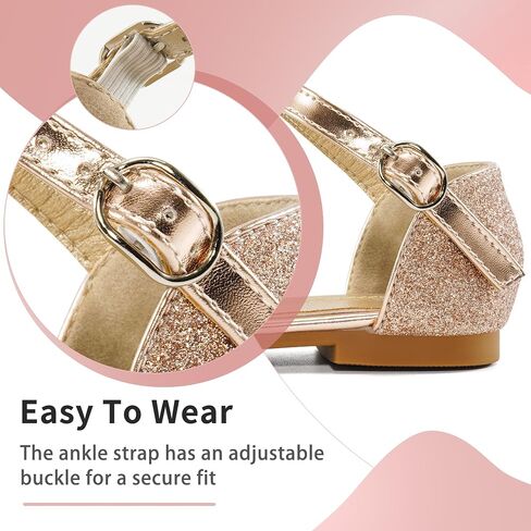 Aomigoct Girls Dress Shoes Sandals : Toddler Glitter Princess Flats for Birthday Wedding Party - Little Kid School Walking Shoe in Saudi Arabia