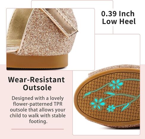 Aomigoct Girls Dress Shoes Sandals : Toddler Glitter Princess Flats for Birthday Wedding Party - Little Kid School Walking Shoe in Saudi Arabia
