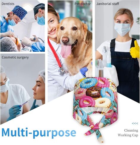 Adjustable Working Cap Breathable Unisex Women Men Elastic Bandage Tie Back Hats Scrub Nursing Doctor Surgeon Cap in Saudi Arabia