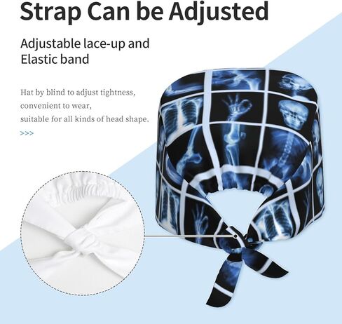 Working Cap, Scrub Cap with Sweatband, Adjustable Tie Back Hat Breathable Headgear for Women/Men in Kuwait