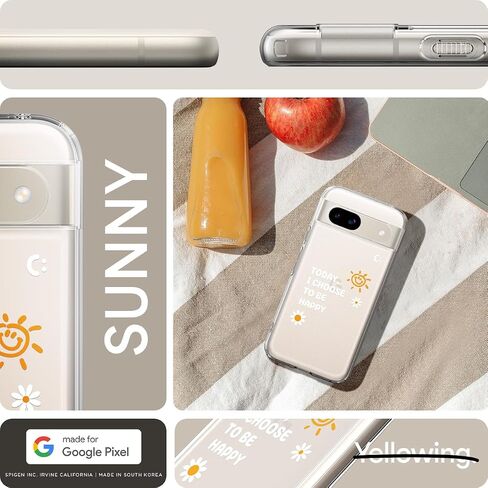 Spigen Ultra Hybrid مصمم لحافظة Pixel 8a (2024) [مضاد للاصفرار]، [حماية من الدرجة العسكرية] - شفاف كريستالي in Kuwait