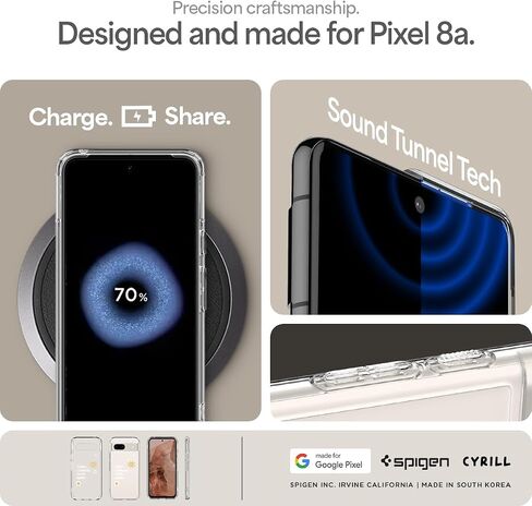 Spigen Ultra Hybrid مصمم لحافظة Pixel 8a (2024) [مضاد للاصفرار]، [حماية من الدرجة العسكرية] - شفاف كريستالي in Kuwait