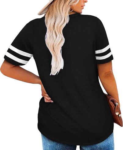 Plus Size Tops American Flag Shirts Womens V Neck Patriotic Tshirt USA Graphic Tee 4th of July T-Shirt in Saudi Arabia