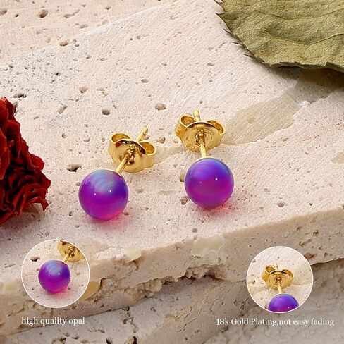 6MM Pearl Earrings for Women, Sterling Silver Freshwater Pearl Stud Earrings for Sensitive Ears, Mother's Day Gift in Saudi Arabia