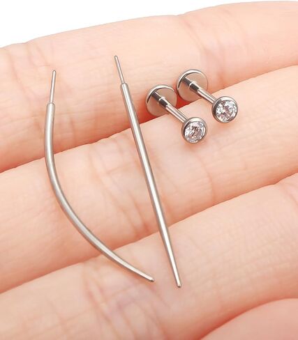 F136 Titanium 20/18/16g غير مراتية عاهرة الظهر أقراط الأقطاب أنف أنف Lip Labret Medusa Monroe Percing Jewelry مع تفتق للنساء الرجال in Kuwait