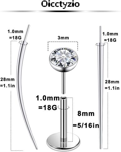 F136 Titanium 20/18/16g غير مراتية عاهرة الظهر أقراط الأقطاب أنف أنف Lip Labret Medusa Monroe Percing Jewelry مع تفتق للنساء الرجال in Kuwait