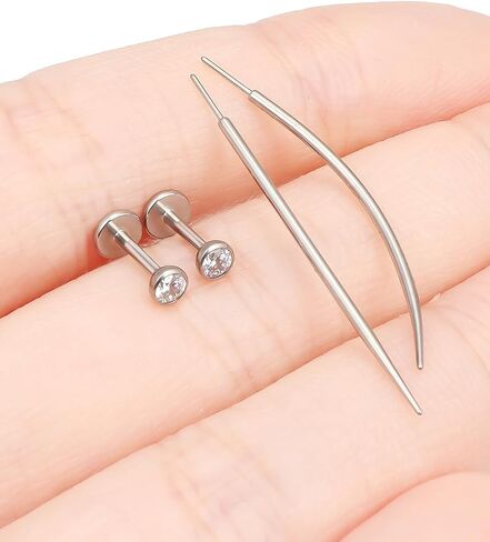 F136 Titanium 20/18/16g غير مراتية عاهرة الظهر أقراط الأقطاب أنف أنف Lip Labret Medusa Monroe Percing Jewelry مع تفتق للنساء الرجال in Kuwait