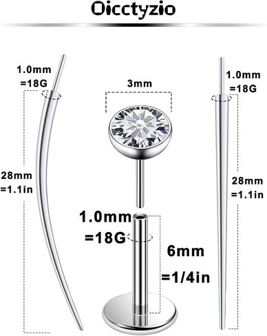 F136 Titanium 20/18/16g غير مراتية عاهرة الظهر أقراط الأقطاب أنف أنف Lip Labret Medusa Monroe Percing Jewelry مع تفتق للنساء الرجال in Kuwait