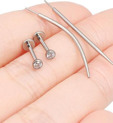 F136 Titanium 20/18/16g غير مراتية عاهرة الظهر أقراط الأقطاب أنف أنف Lip Labret Medusa Monroe Percing Jewelry مع تفتق للنساء الرجال in Kuwait
