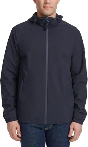 Calvin Klein Men’s Full Zip Hooded Windbreaker Jacket - Lightweight Two Front Zip Pockets in Saudi Arabia