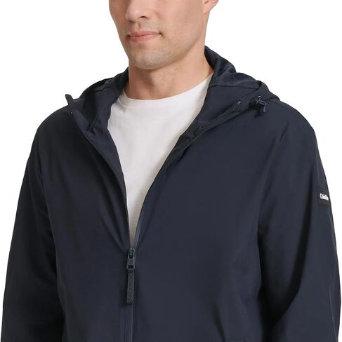 Calvin Klein Men’s Full Zip Hooded Windbreaker Jacket - Lightweight Two Front Zip Pockets in Saudi Arabia