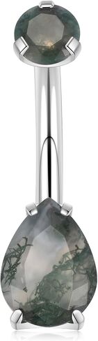 FUNLMO 14G Belly Button Ring Titanium Belly Button Piercing Floating Navel Piercing Jewelry Navel Ring Internally Threaded Belly Piercing Jewelry in Saudi Arabia