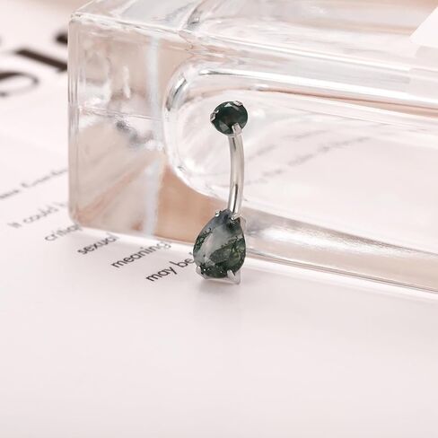 FUNLMO 14G Belly Button Ring Titanium Belly Button Piercing Floating Navel Piercing Jewelry Navel Ring Internally Threaded Belly Piercing Jewelry in Saudi Arabia