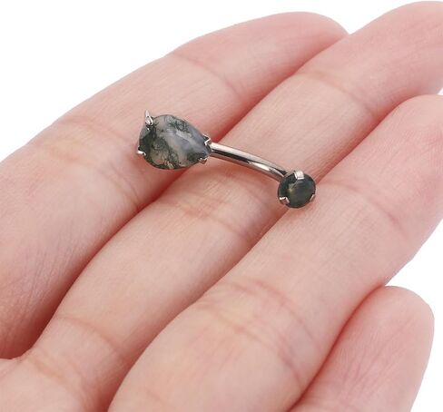 FUNLMO 14G Belly Button Ring Titanium Belly Button Piercing Floating Navel Piercing Jewelry Navel Ring Internally Threaded Belly Piercing Jewelry in Saudi Arabia